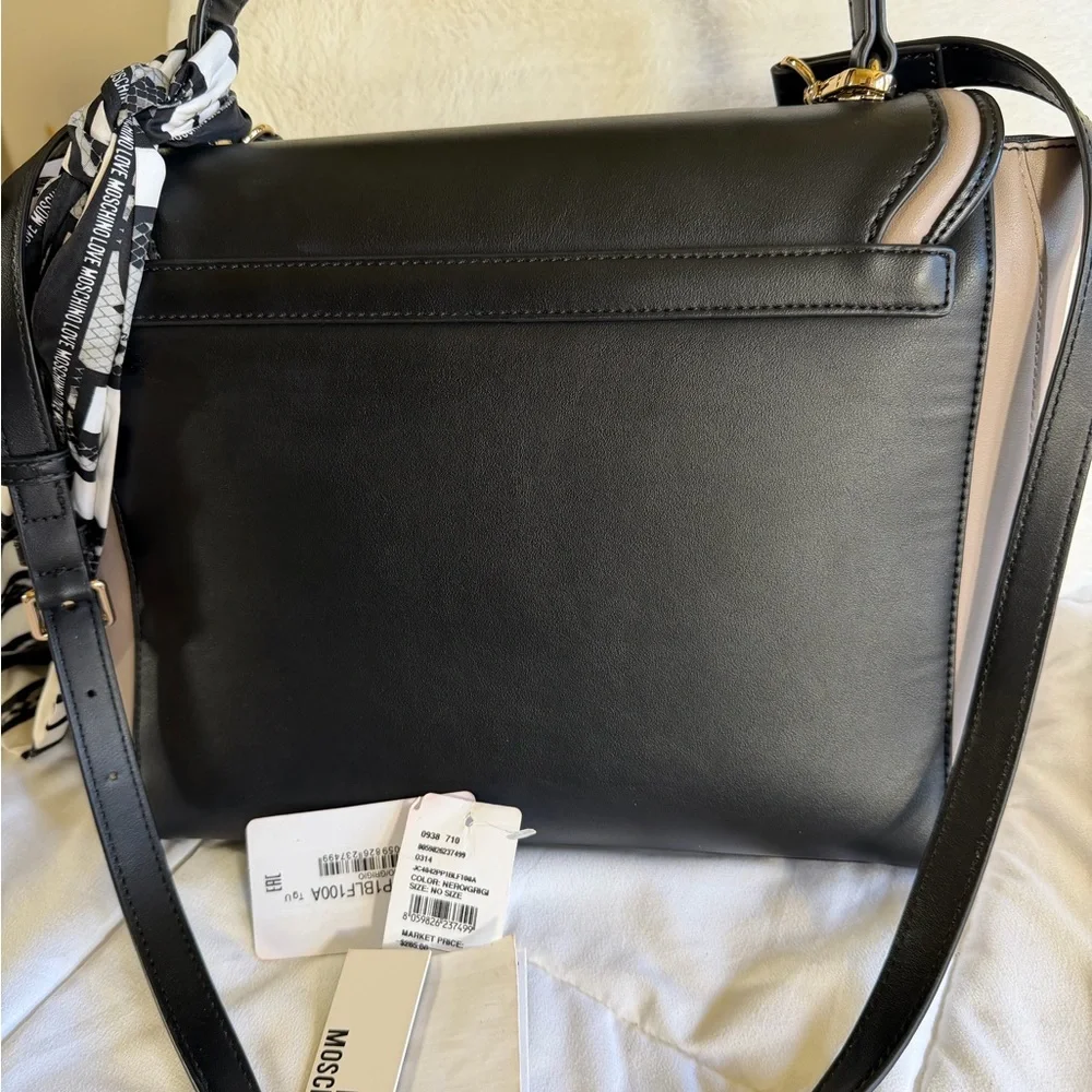 Love Moschino Black and Cream Crossbody Bag - Picture 6 of 7